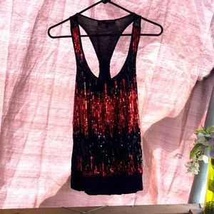 Heart Soul black and red sequin tank top